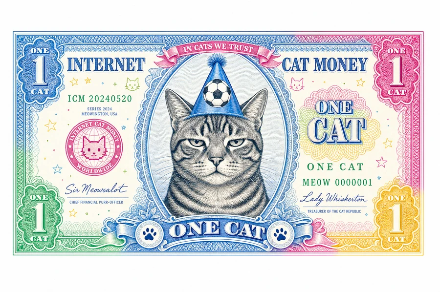A one cat banknote