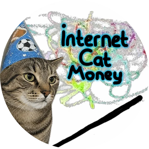 The original Internet Cat Money meme as a round coin
